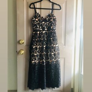 Black Lace Midi Dress